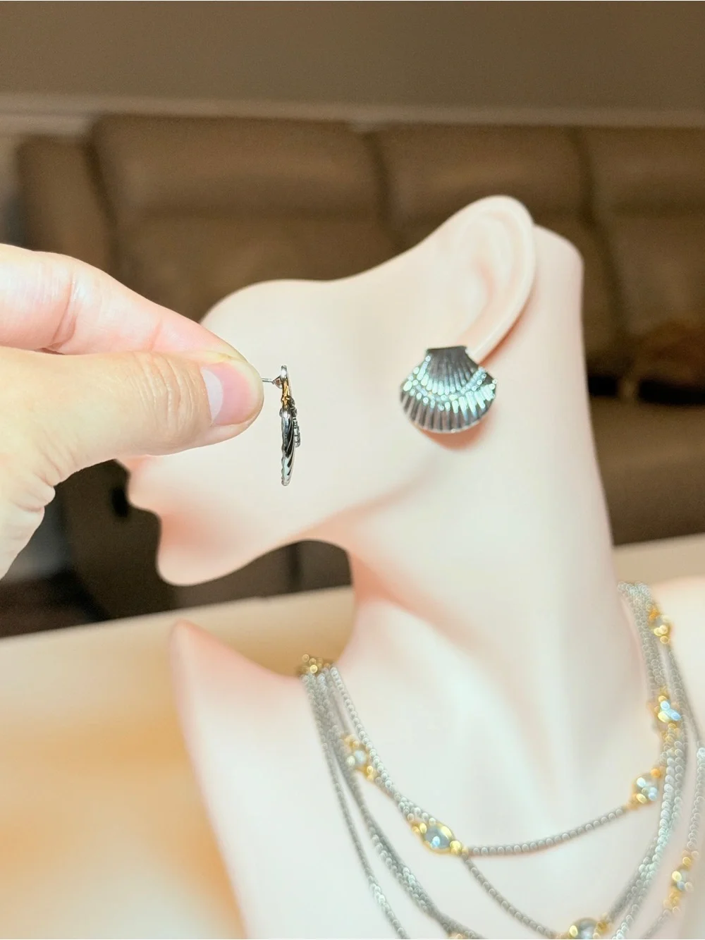 Silver Shell-Style Earrings - Women Jewelry